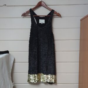 3.1 Phillip Lim Black and Gold Mini Dress